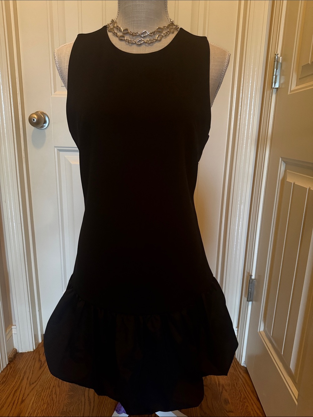 NWT Express Black Sleeveless Ruffle-Hem Mini Dress